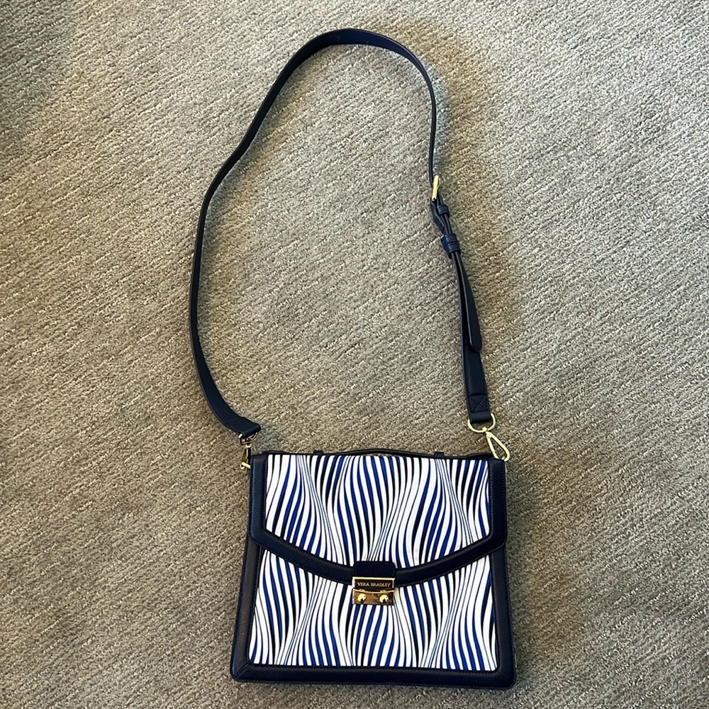 NWT.  Vera Bradley Crossbody purse with genuine leather trim.